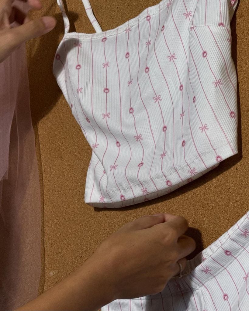  TSUN Bowtie Sleepwear - Sleepwear Set In Nơ 