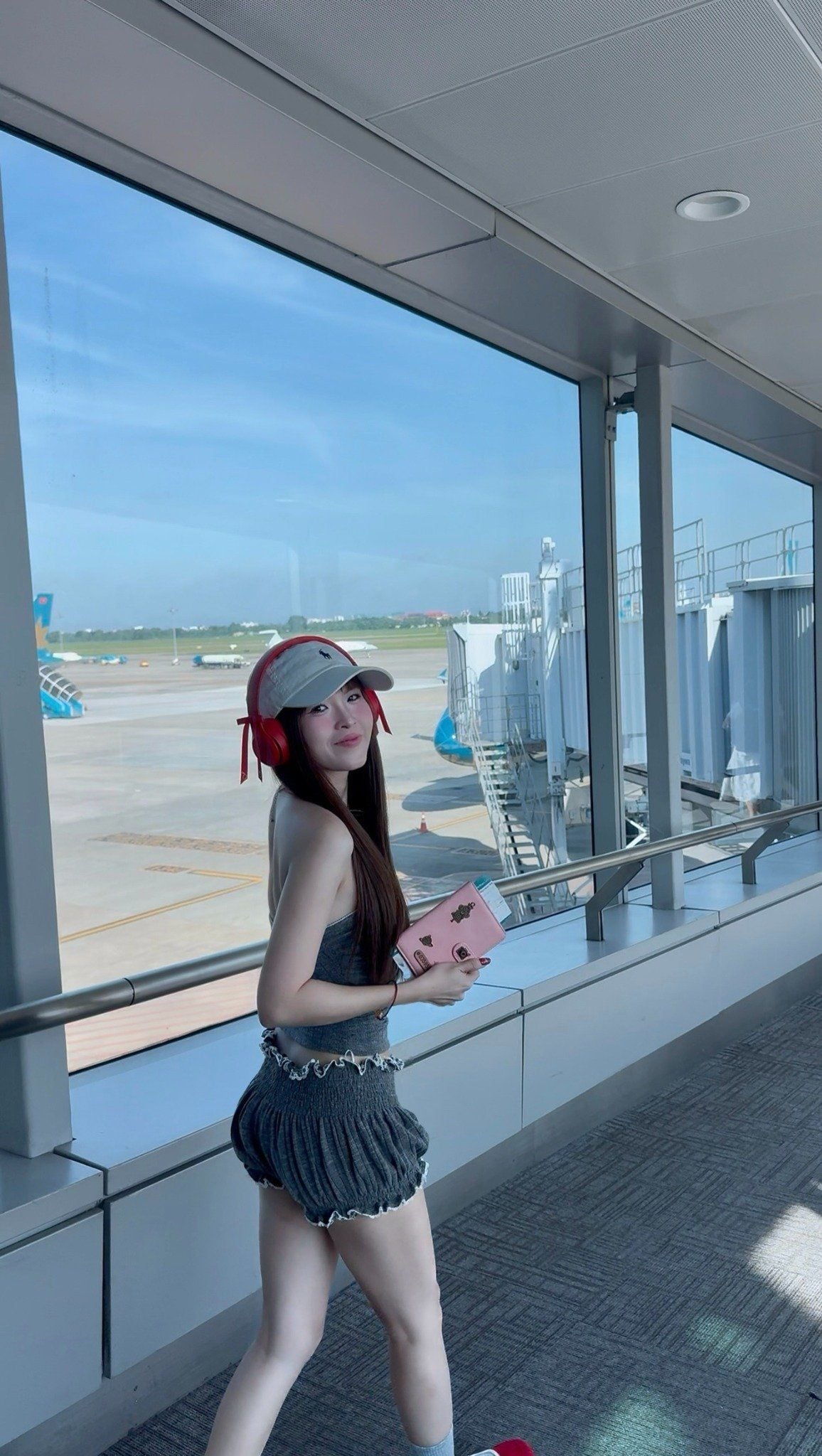  TSUN Set Quần Áo Thun Len Xám - Fiona Set Grey 