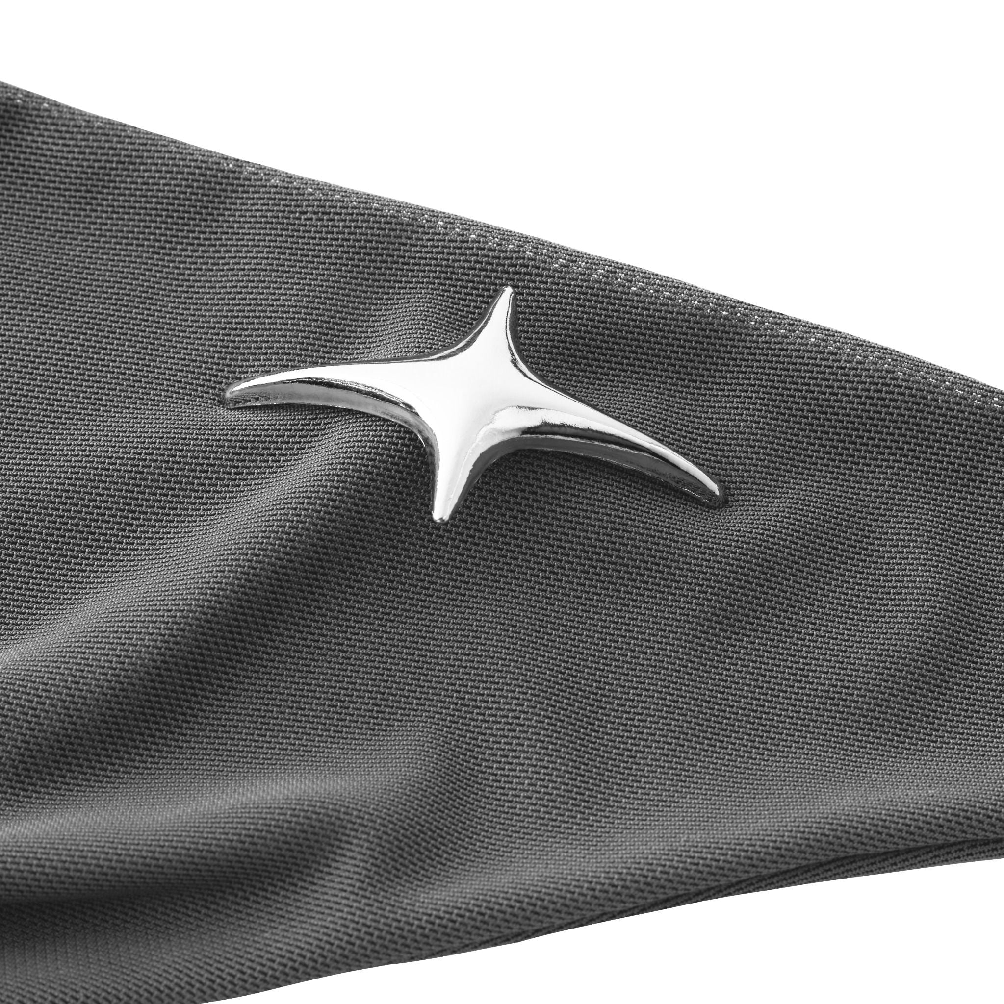  TSUN Stella Top Grey - Áo Thun Lưới Cổ V Xám 