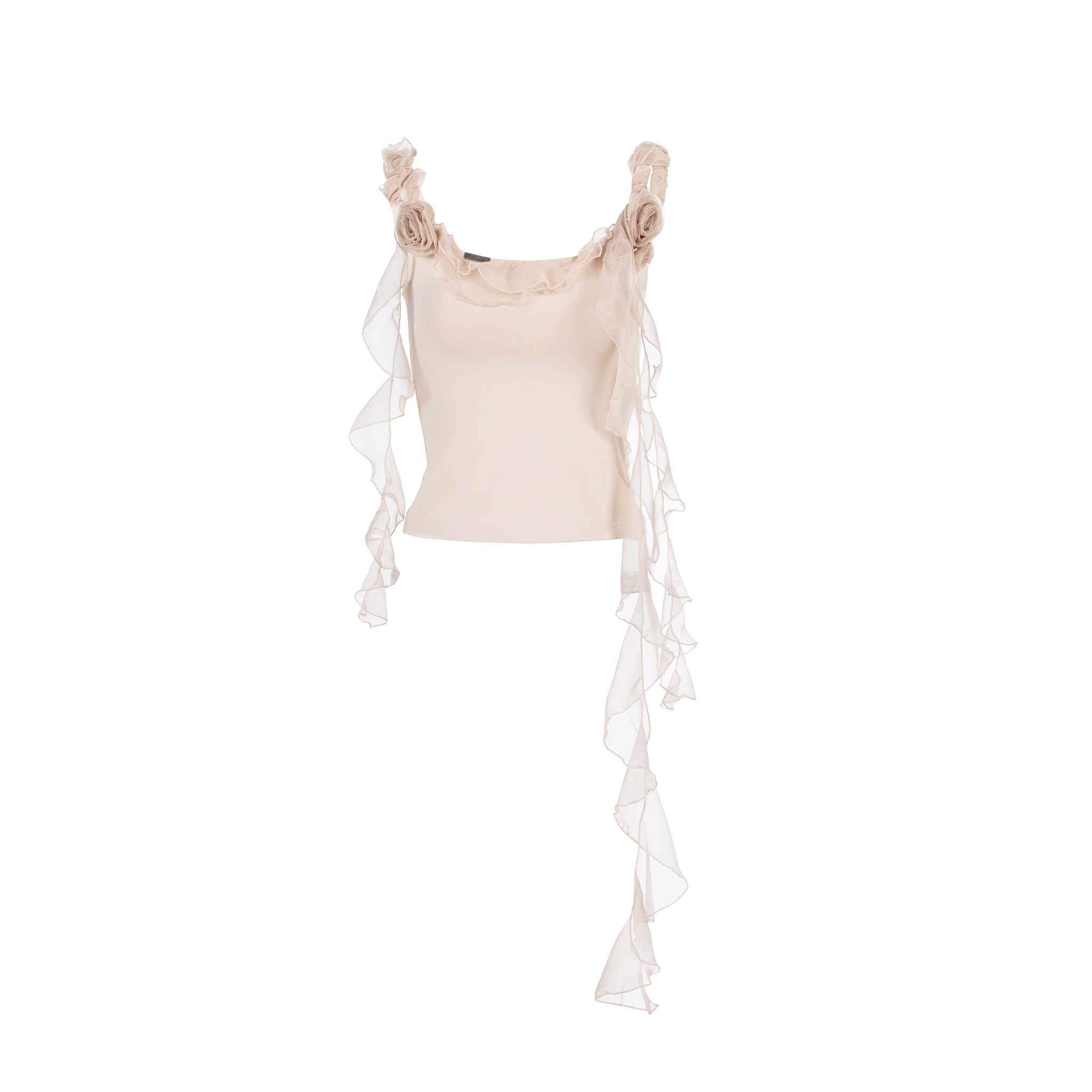  TSUN Rosie Top - Áo Thun Phối Bèo Hoa Hồng 