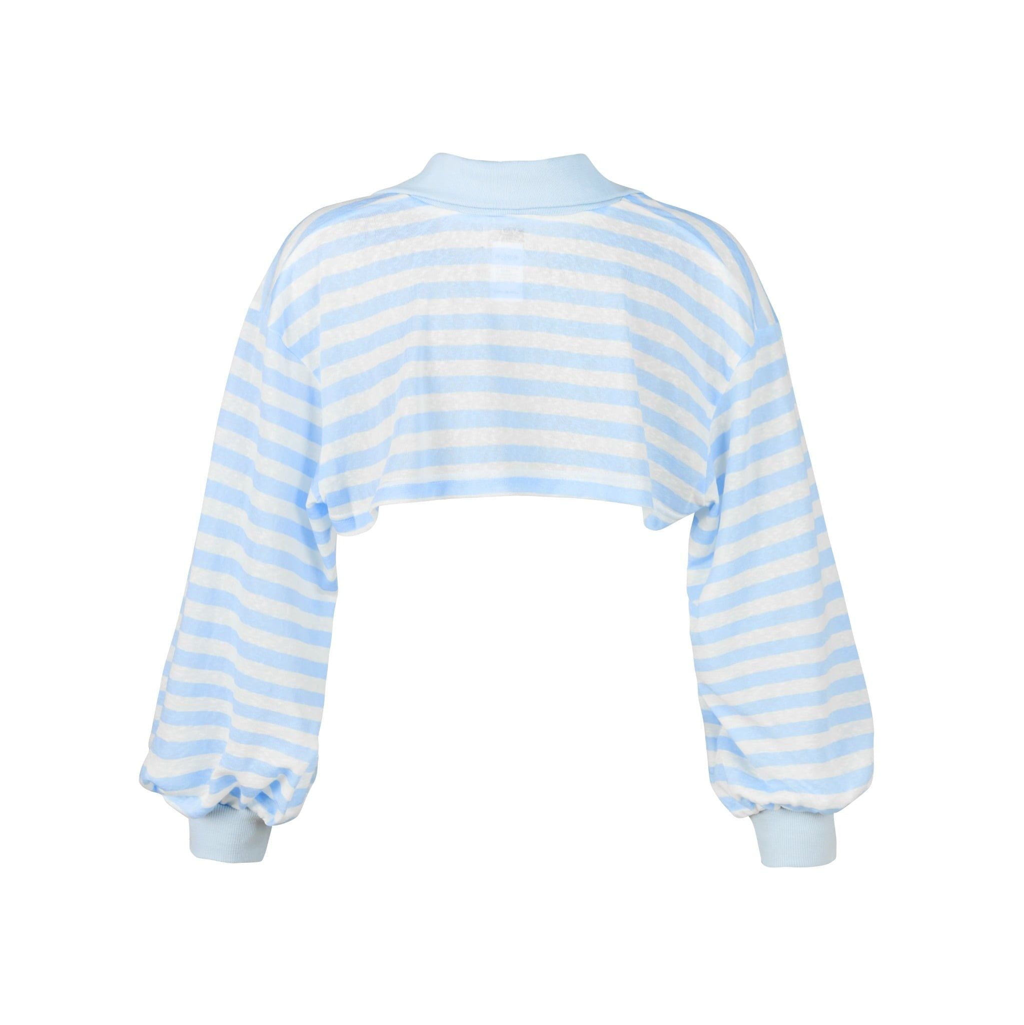  TSUN Blu Stripes Top - Áo Croptop Sọc Tay Dài 