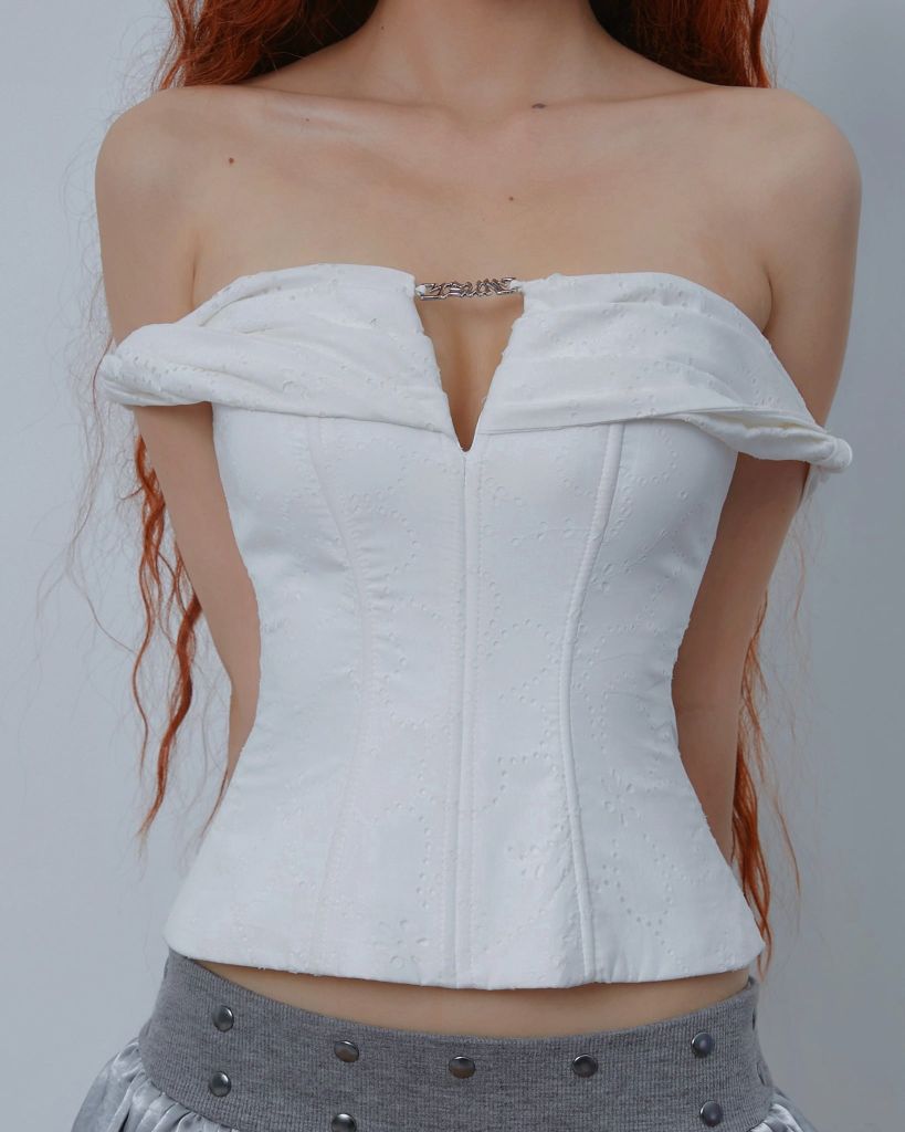 TSUN Princess Corset White - Áo Corset Cúp Ngực Trắng 
