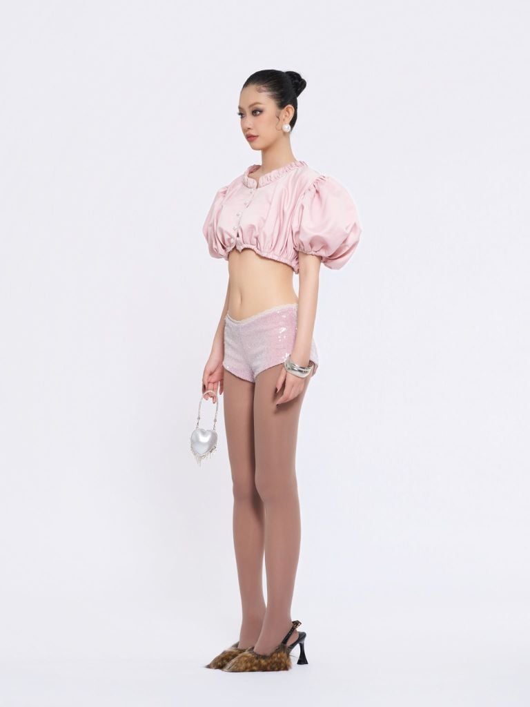  TSUN Elara Top - Áo Tay Phồng Croptop Công Chúa 