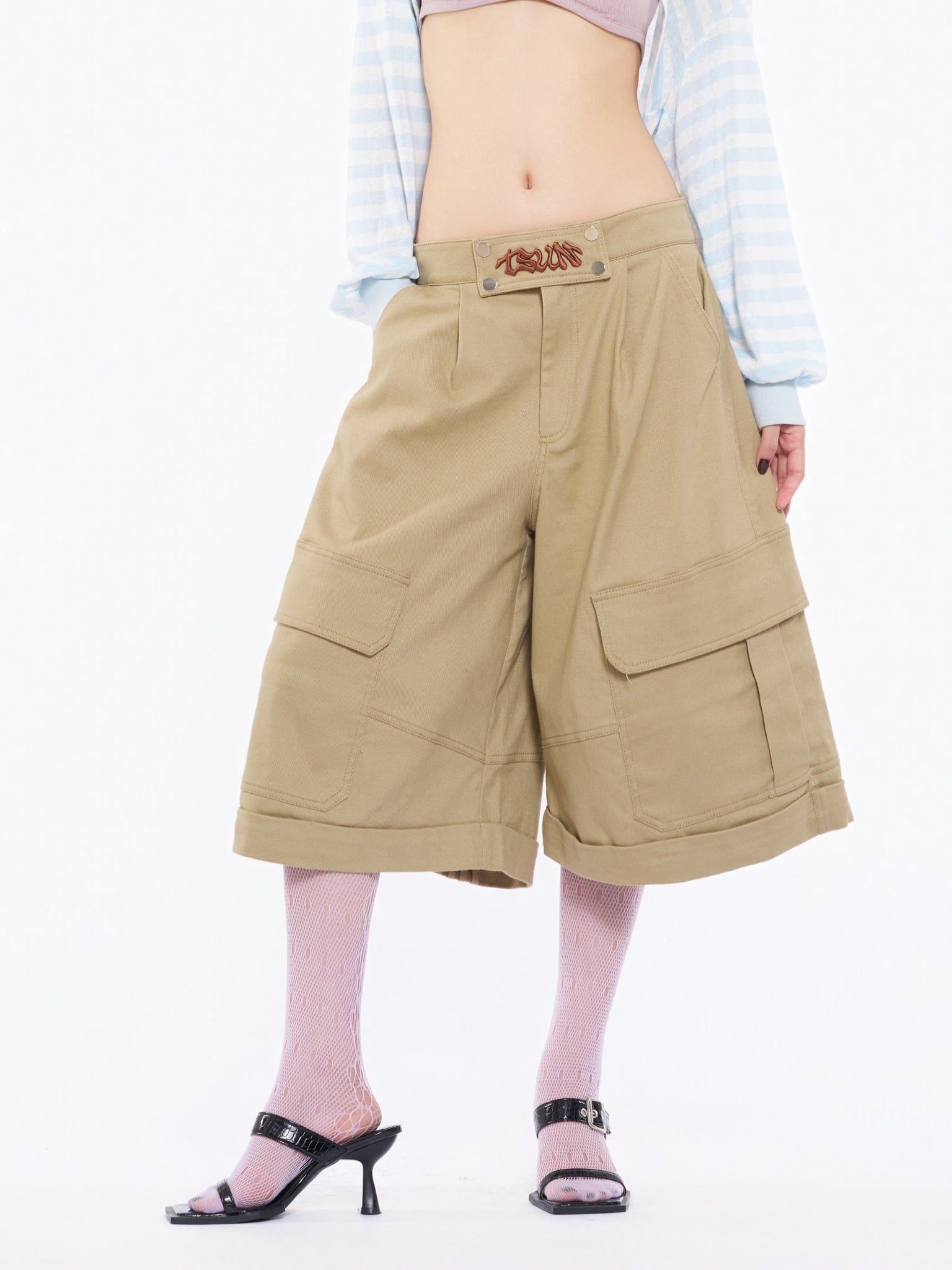  TSUN Hazel Kaki Shorts Brown - Quần Lửng Dáng Rộng Màu Nâu 