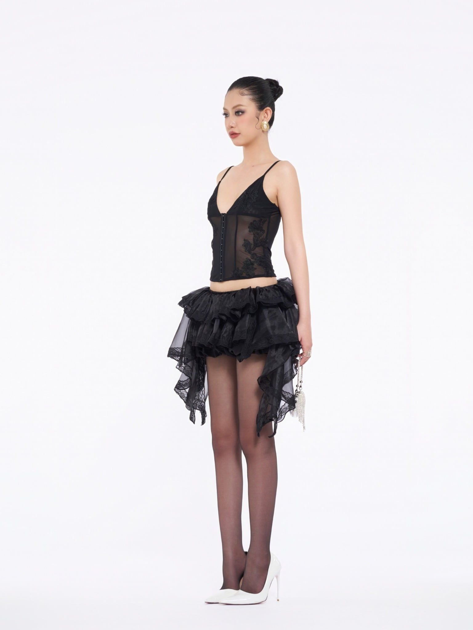  TSUN Nyla Mini Skirt - Váy Ngắn Cách Điệu Phối Ren 