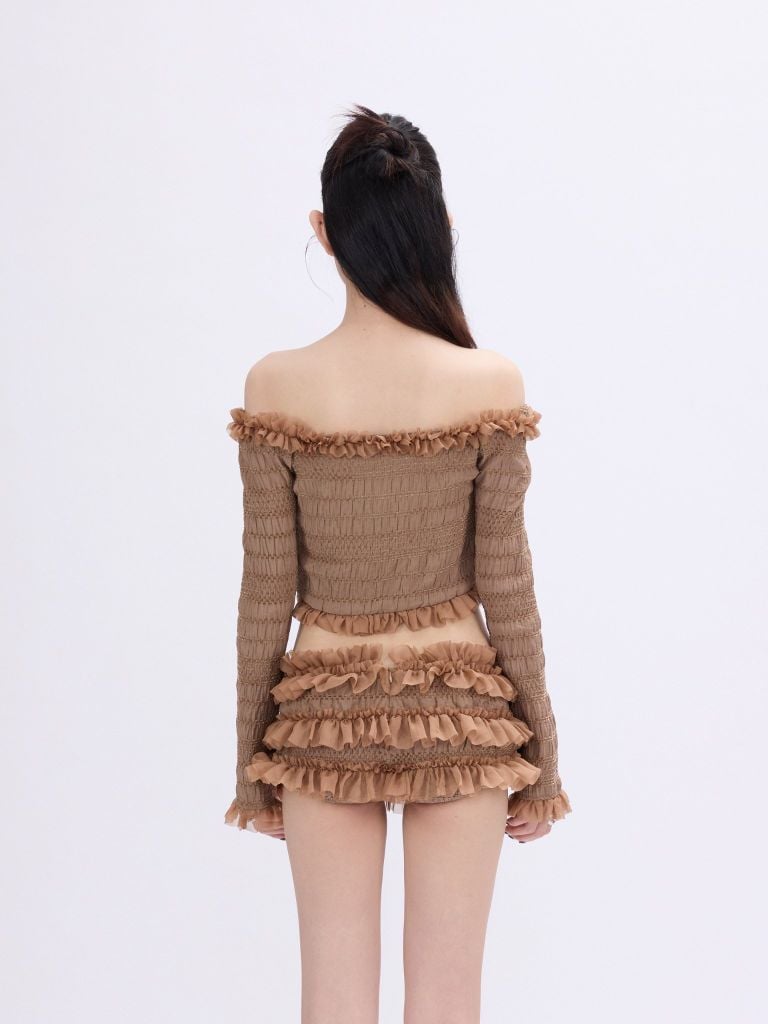  TSUN Set Bèo Nhún Nâu Tay Dài - Cinnamon Charm Set 