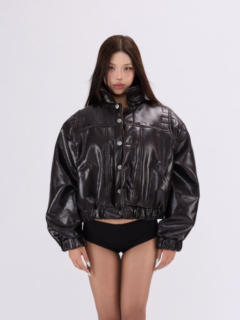  TSUN Lexon Leather Effect Jacket Brown - Áo Khoác Hiệu Ứng Da Lexon Nâu Đỏ 