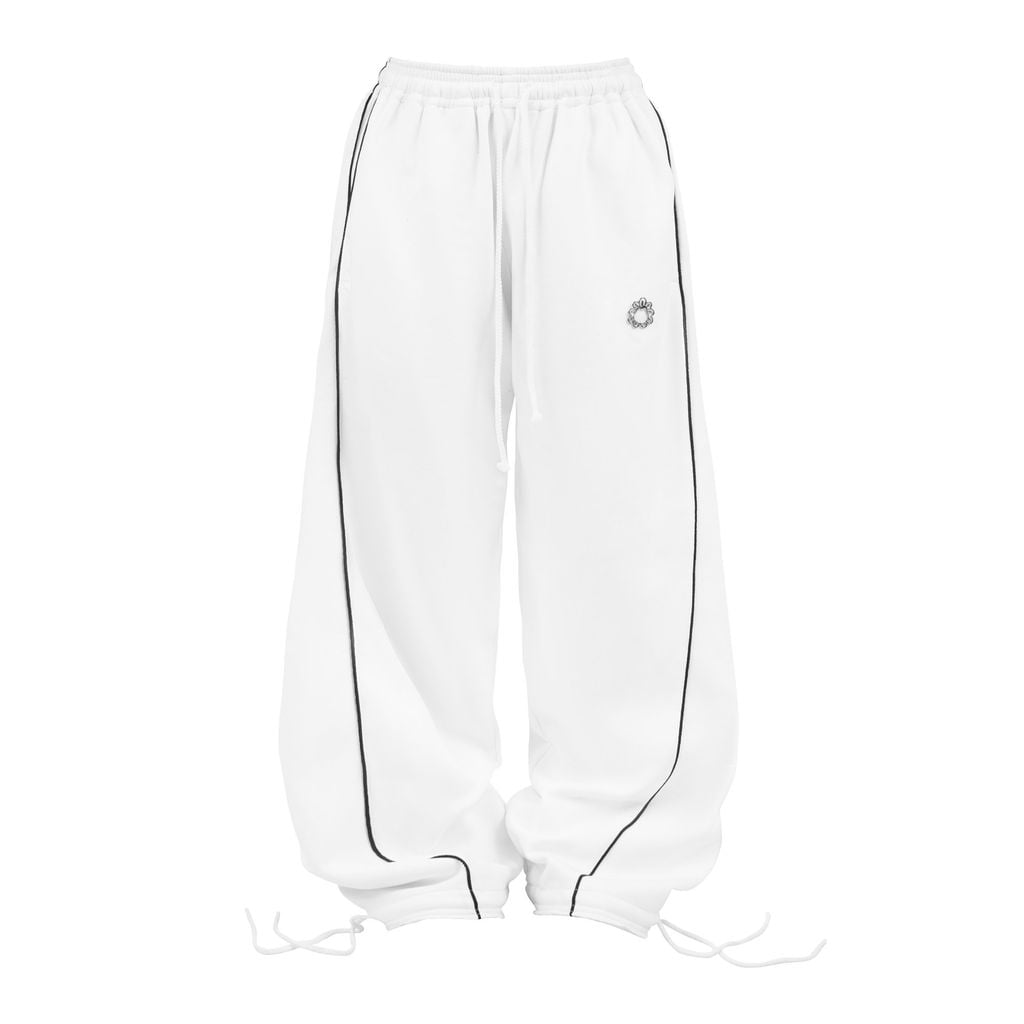  TSUN Quần Nỉ Ống Rộng Trắng - Sweatpants Woo Logo White 