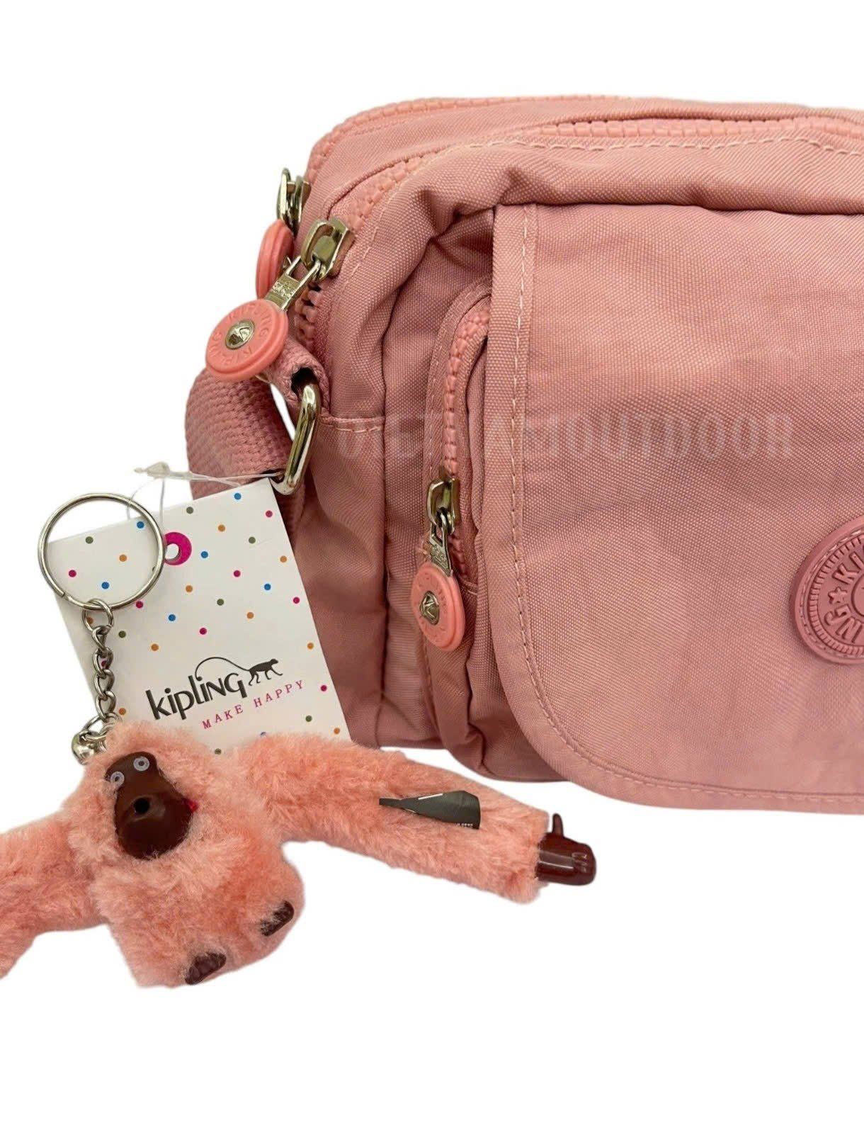  Túi Đeo Chéo KIPLING 5140 Gọn Nhẹ Vải Chống Thấm Nước Tặng Kèm Móc Khóa Khỉ 