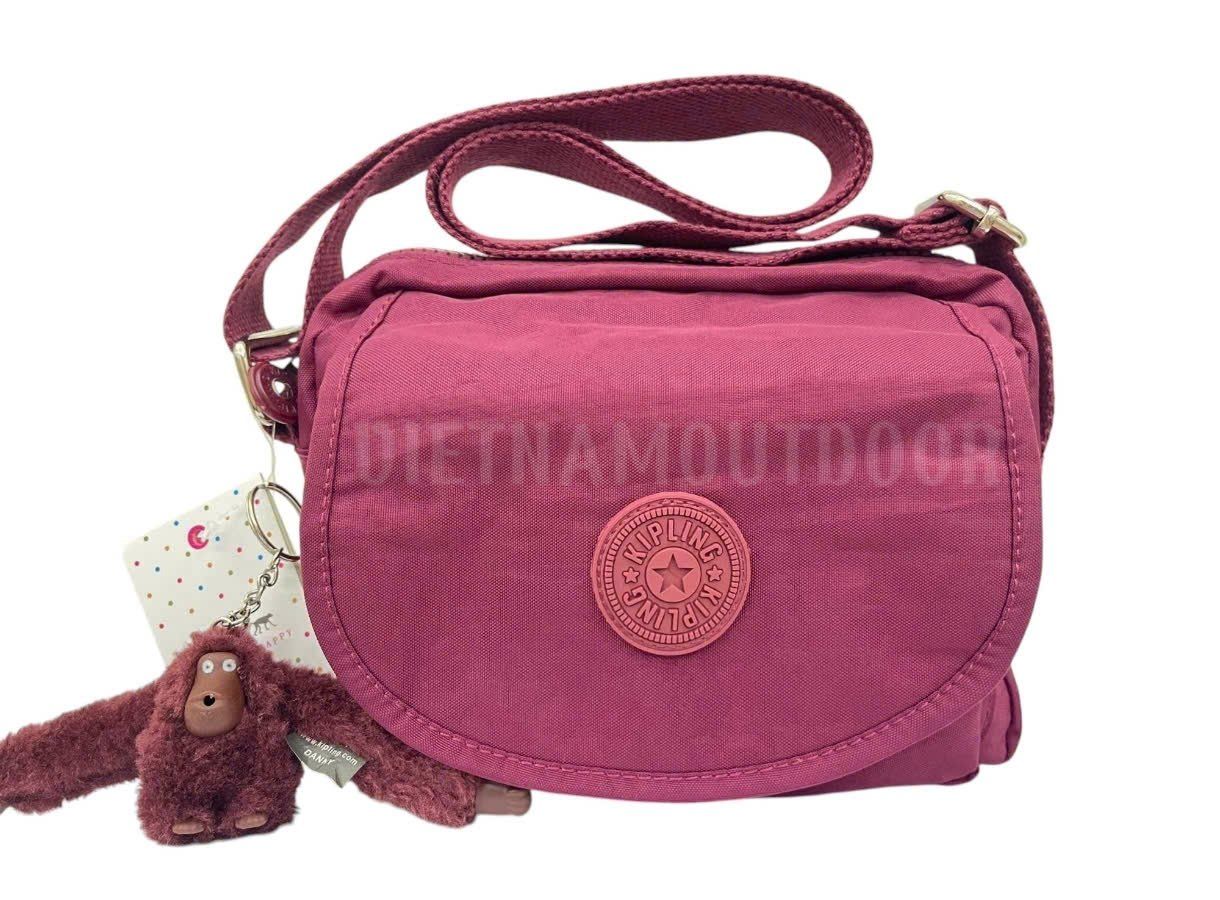  Túi Đeo Chéo KIPLING 5140 Gọn Nhẹ Vải Chống Thấm Nước Tặng Kèm Móc Khóa Khỉ 
