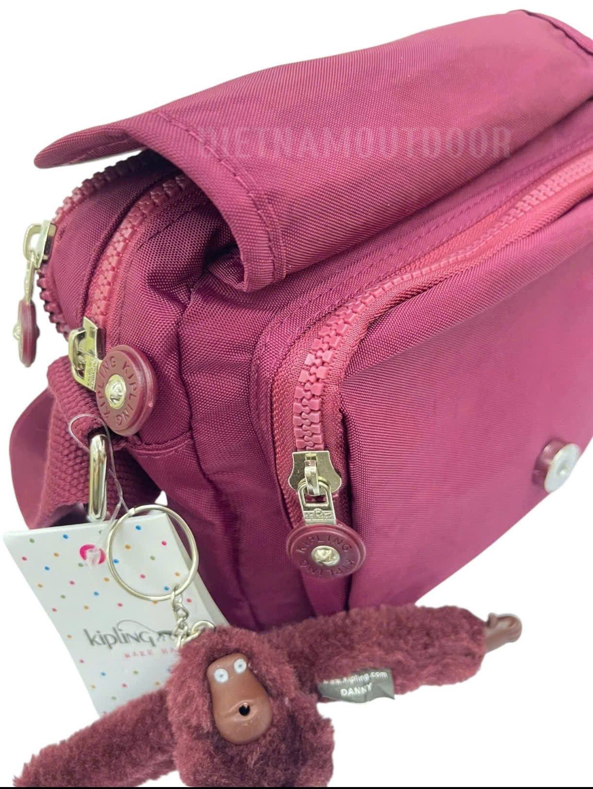  Túi Đeo Chéo KIPLING 5140 Gọn Nhẹ Vải Chống Thấm Nước Tặng Kèm Móc Khóa Khỉ 
