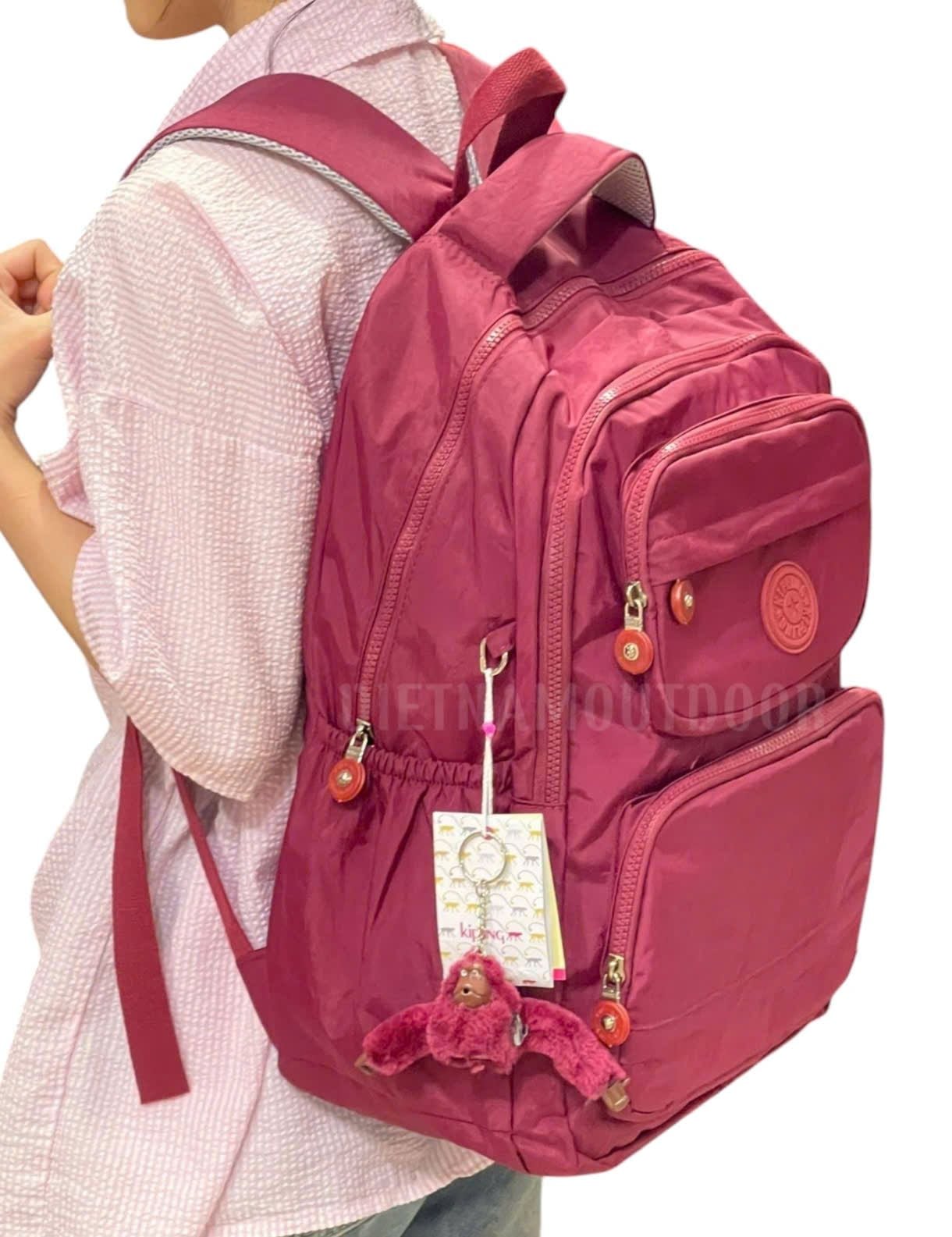  Balo KIPLING Nữ 8099 Nhiều Ngăn Chống Nước Balo Đi Học Đi Chơi Ngăn Chính Vừa Laptop 15inch Tặng Kèm Móc Khóa Khỉ 