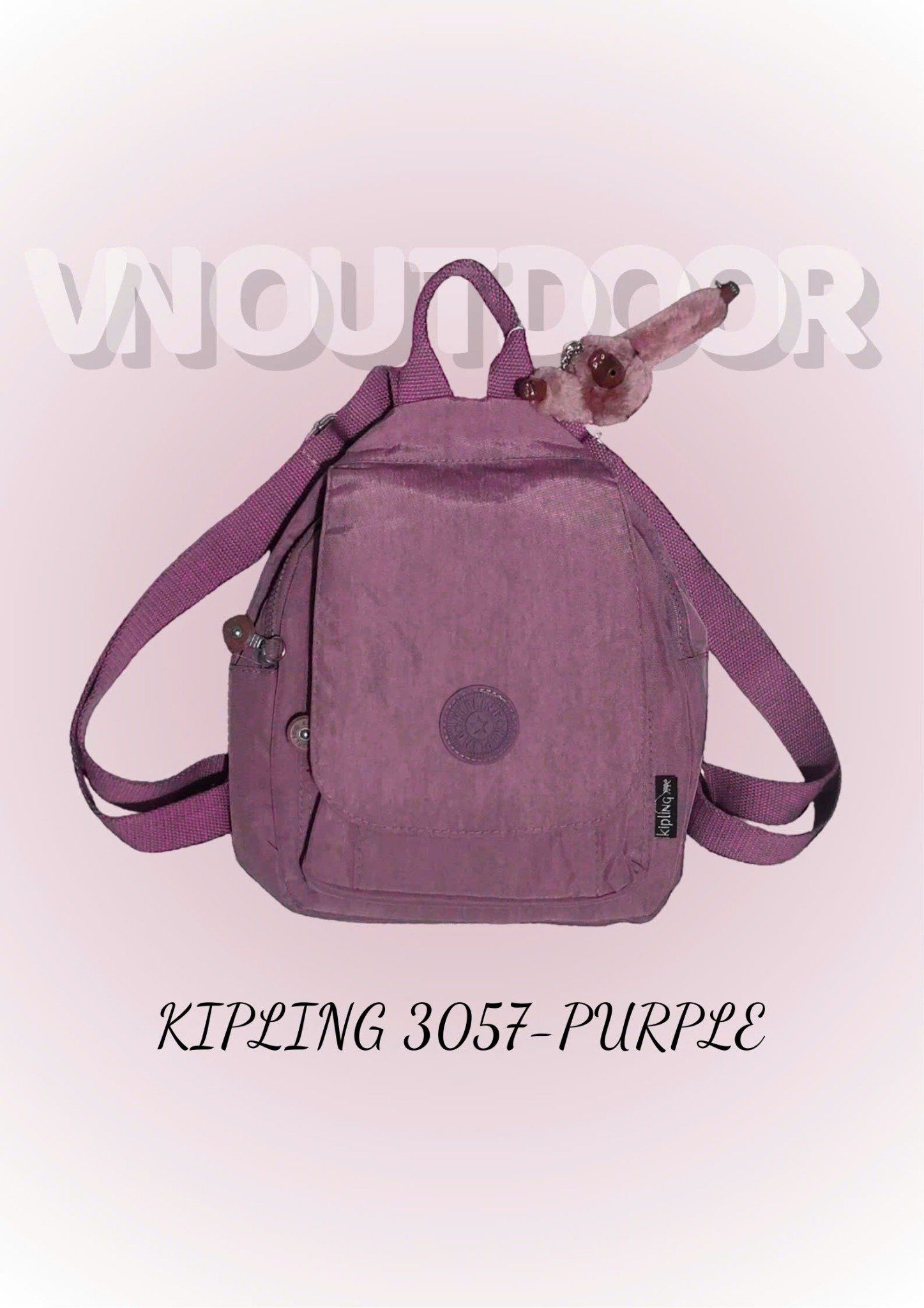  Balo Nữ Thời Trang Nhỏ Gọn Tiện Lợi Kipling 3057 Phong Cách Dễ Thương + Tặng Kèm Móc Khóa Khỉ 