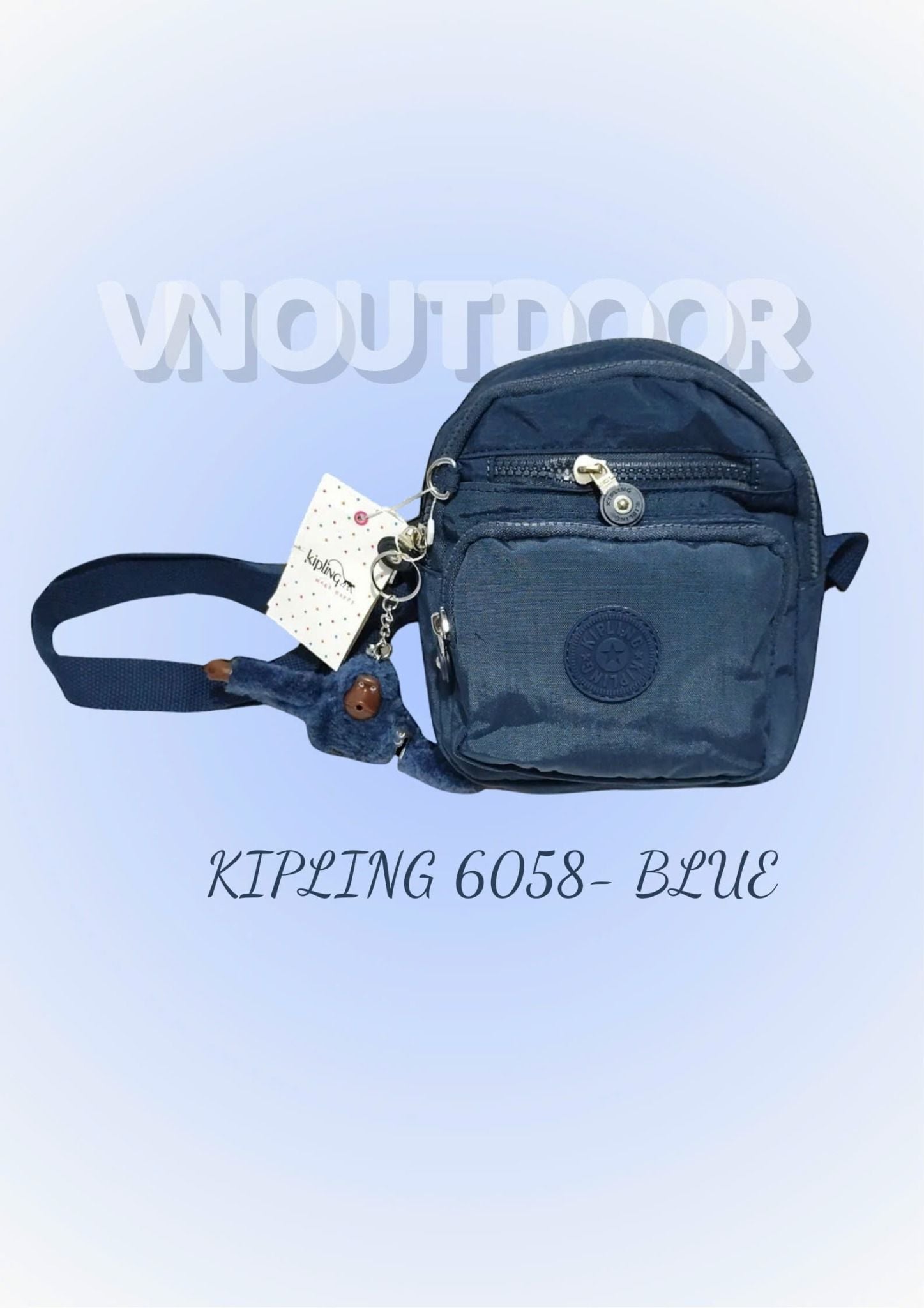  Túi Xách Mini Đeo Chéo Đeo Vai Đa Năng Nhỏ Gọn Kipling 6058 Chất Liệu Siêu Bền + Tặng Kèm Móc Khóa Khỉ 