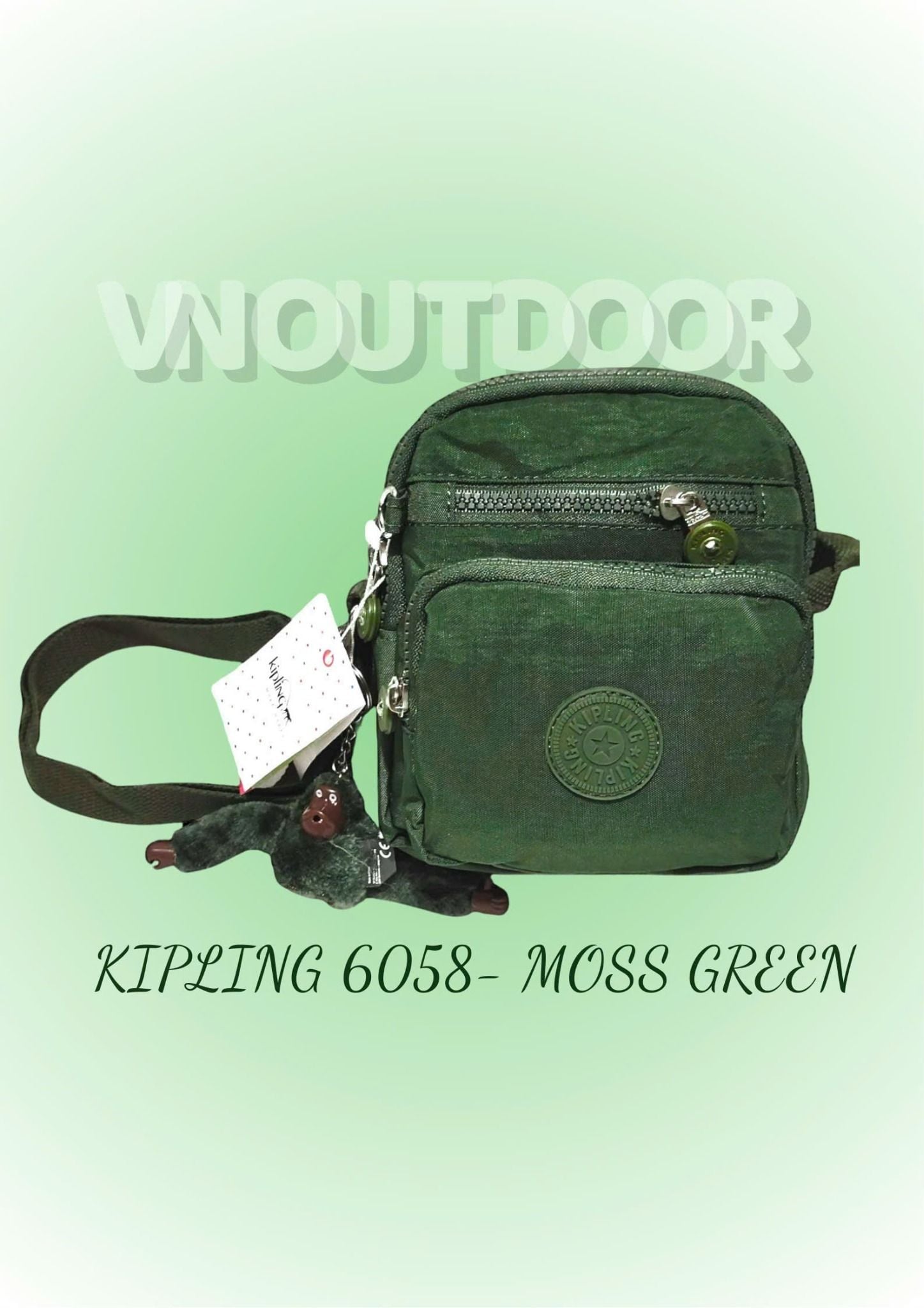  Túi Xách Mini Đeo Chéo Đeo Vai Đa Năng Nhỏ Gọn Kipling 6058 Chất Liệu Siêu Bền + Tặng Kèm Móc Khóa Khỉ 