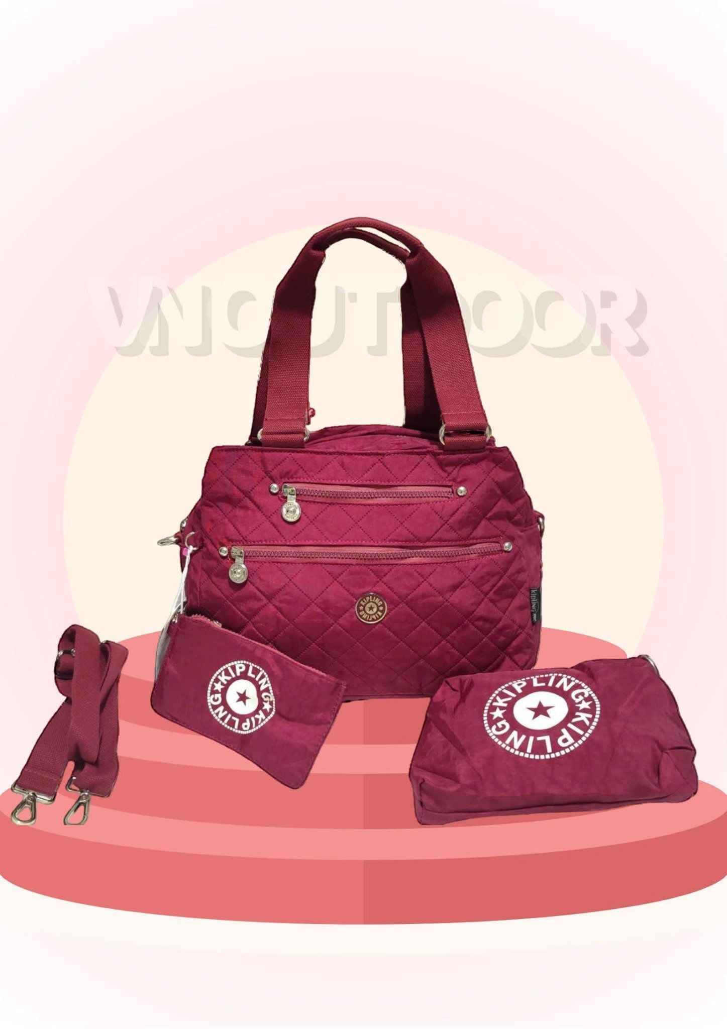  Combo Túi Xách Mua 1 Được 4 Siêu Hời Túi Xách + Ví + Túi Đeo Vai Nhỏ Gọn Chống Thấm Đa Năng Kipling 221041 