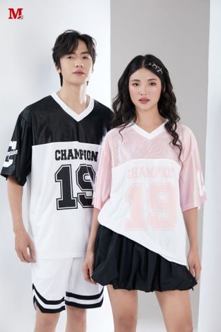 Áo thun Unisex thể thao 19 Champion form rộng mềm mại thấm hút mồ hôi K0030921