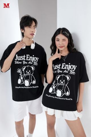 Áo Phông Unisex Cổ Tròn Just Enjoy Trẻ Trung Năng động Dễ Thương K0030773 Thời Trang M2