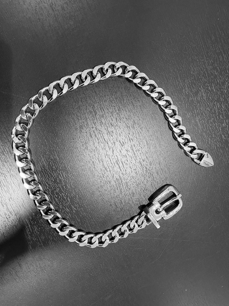  P236 VÒNG CỔ DÂY XÍCH BẠC KHOÁ BELT 