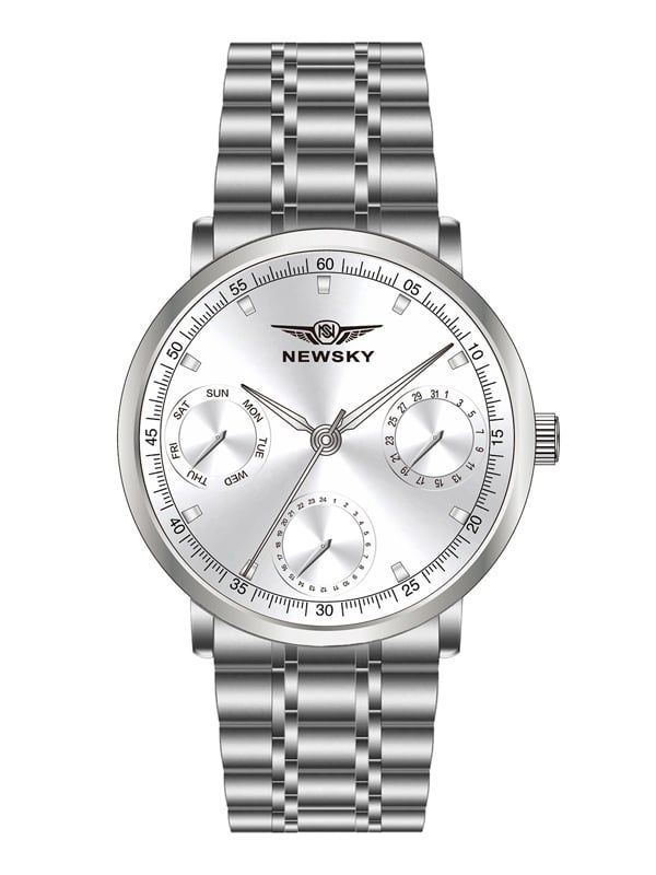  ĐỒNG HỒ NEWSKY NS6501G.S01 nam máy quartz kính sapphire size 42mm 3ATM 