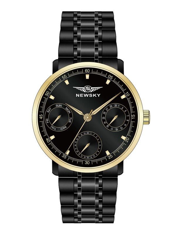  ĐỒNG HỒ NEWSKY NS6501G.S02 nam máy quartz kính sapphire size 42mm 3ATM 
