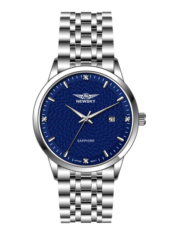  ĐỒNG HỒ NEWSKY NS5504G.S02 nam máy quartz kính sapphire size 38mm 3ATM 