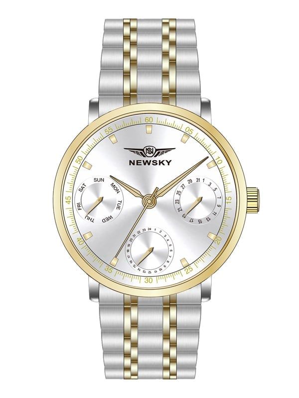  ĐỒNG HỒ NEWSKY NS6501G.S03 nam máy quartz kính sapphire size 42mm 3ATM 