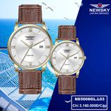  ĐỒNG HỒ NEWSKY NS5008L.L03 Nữ máy quartz kính sapphire size 30mm 3ATM 