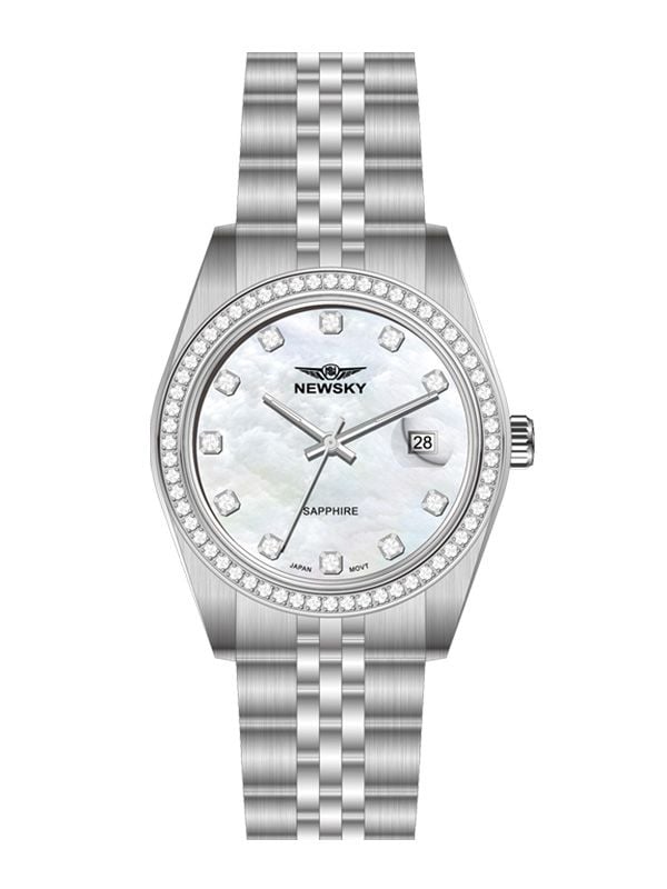  ĐỒNG HỒ NEWSKY NS5026L.S01 Nữ máy quartz kính sapphire size 31mm 3ATM 