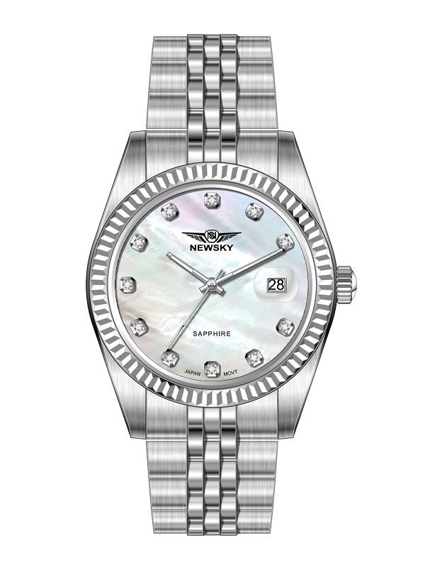  ĐỒNG HỒ NEWSKY NS5023G.S01 Nam máy quartz kính sapphire size 40mm 3ATM 