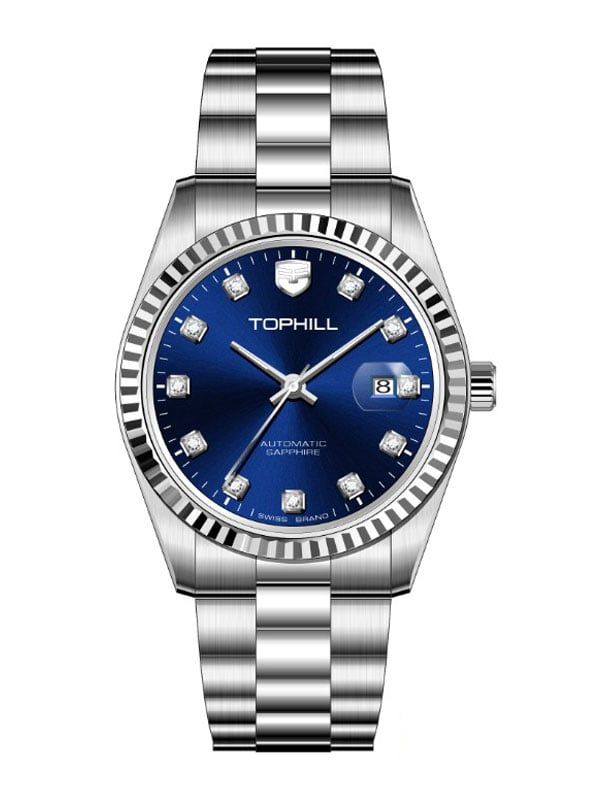  ĐỒNG HỒ TOPHILL TW095G.S1338 Nam dây thép 316L Máy automatic Kính sapphire 5ATM 