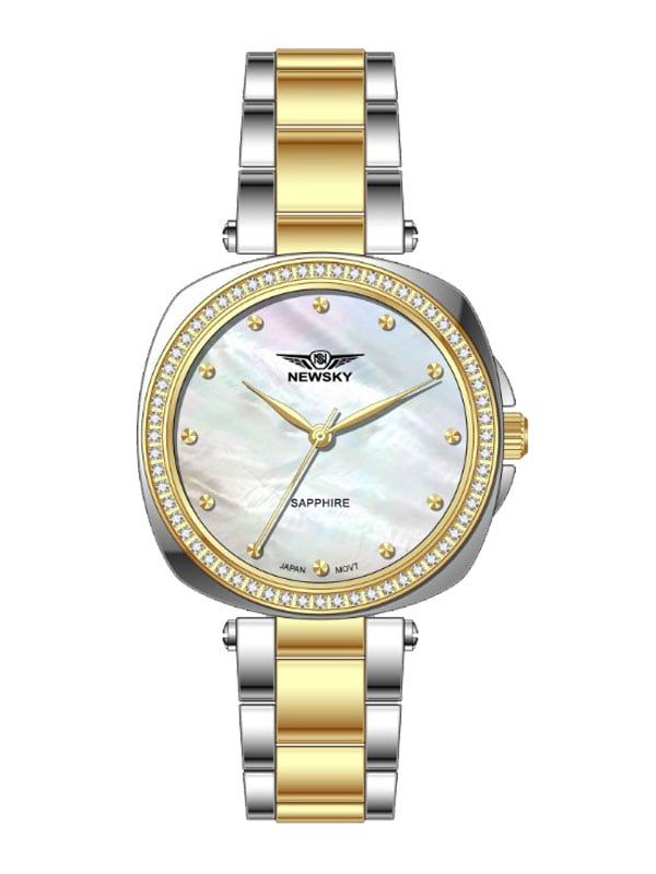  ĐỒNG HỒ NEWSKY NS5022L.S03 Nữ máy quartz kính sapphire size 35mm 3ATM 