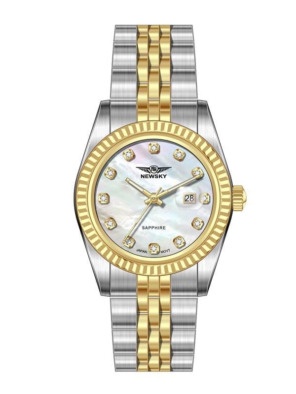  ĐỒNG HỒ NEWSKY NS5023L.S03 Nữ máy quartz kính sapphire size 31mm 3ATM 