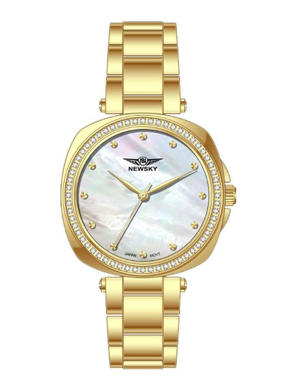  ĐỒNG HỒ NEWSKY NS5022L.S04 Nữ máy quartz kính sapphire size 35mm 3ATM 