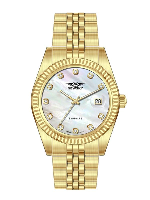  ĐỒNG HỒ NEWSKY NS5023G.S04 Nam máy quartz kính sapphire size 40mm 3ATM 