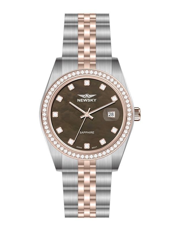  ĐỒNG HỒ NEWSKY NS5026L.S04 Nữ máy quartz kính sapphire size 31mm 3ATM 