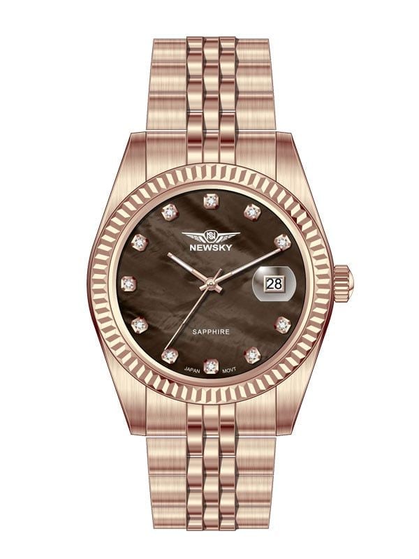  ĐỒNG HỒ NEWSKY NS5023G.S05 Nam máy quartz kính sapphire size 40mm 3ATM 