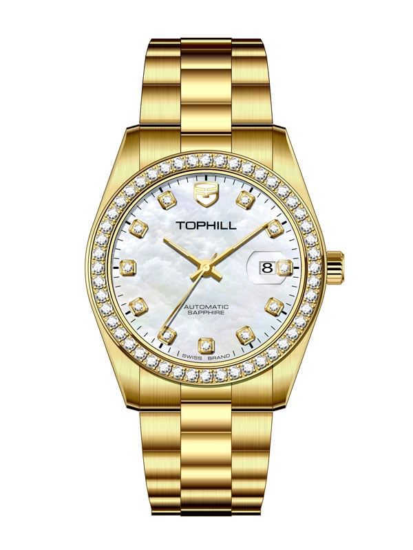  ĐỒNG HỒ TOPHILL TW095G.S2038 Nam dây thép 316L Máy automatic Kính sapphire 5ATM 