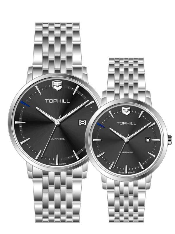  ĐỒNG HỒ TOPHILL TA038G.S1152 & TA038L.S1152 Máy quartz(pin) Kính sapphire 5ATM 