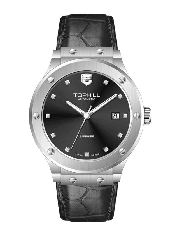  ĐỒNG HỒ TOPHILL TA053G.SB1152 Nam Máy automatic Dây da Kính sapphire 5ATM 