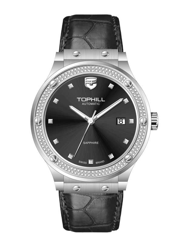  ĐỒNG HỒ TOPHILL TA053G.MB1152 Nam Máy automatic Dây da Kính sapphire 5ATM 