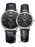  ĐỒNG HỒ TOPHILL TA021G.PB1197 + TA021L.PB1197 Nam+Nữ dây da máy Quartz kính Sapphire 3ATM 