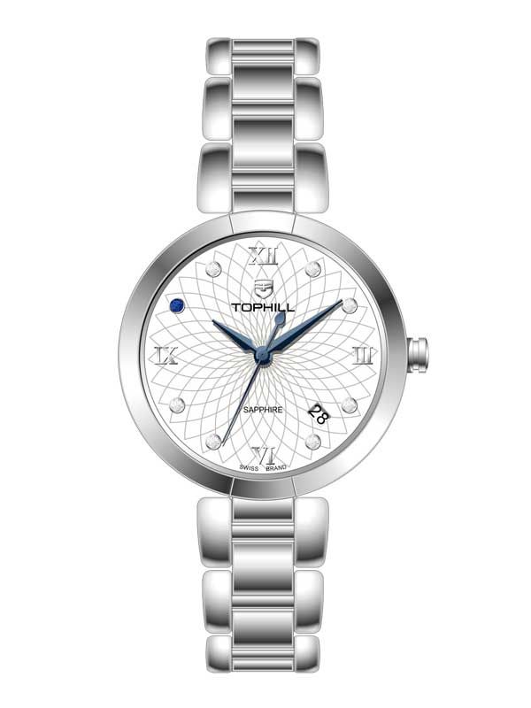  ĐỒNG HỒ TOPHILL TE061L.S1262 Nữ Máy Quartz(pin) Kính sapphire Size 33mm 5ATM 