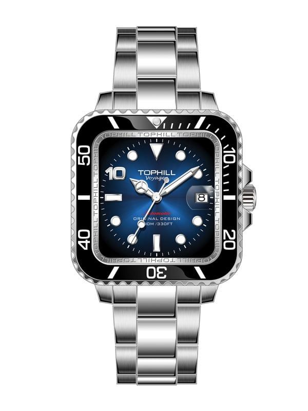  ĐỒNG HỒ TOPHILL TD005G.S1308 Nam máy automatic kính sapphire size 39mm 10ATM 