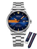  ĐỒNG HỒ TOPHILL TD002G.S1358 Nam dây Thép 316L máy Automatic kính Sapphire Size 44mm 5ATM 