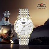  ĐỒNG HỒ NEWSKY NS5009G.S03 Nam máy quartz kính sapphire size 38mm 3ATM 