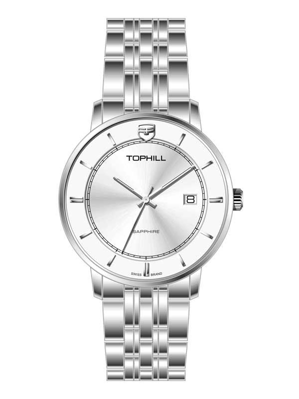  ĐỒNG HỒ TOPHILL TA037G.S1652 Nam Máy Quartz(pin) Kính sapphire Size 40mm 5ATM 