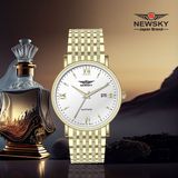  ĐỒNG HỒ NEWSKY NS5009G.S05 Nam máy quartz kính sapphire size 38mm 3ATM 