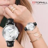  ĐỒNG HỒ TOPHILL TE062L.MB1687 Nữ Máy quartz(pin) Dây da Kính sapphire 3ATM 
