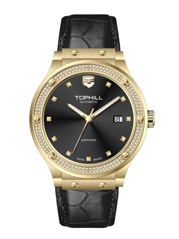  ĐỒNG HỒ TOPHILL TA053G.MB2152 Nam Máy automatic Dây da Kính sapphire 5ATM 